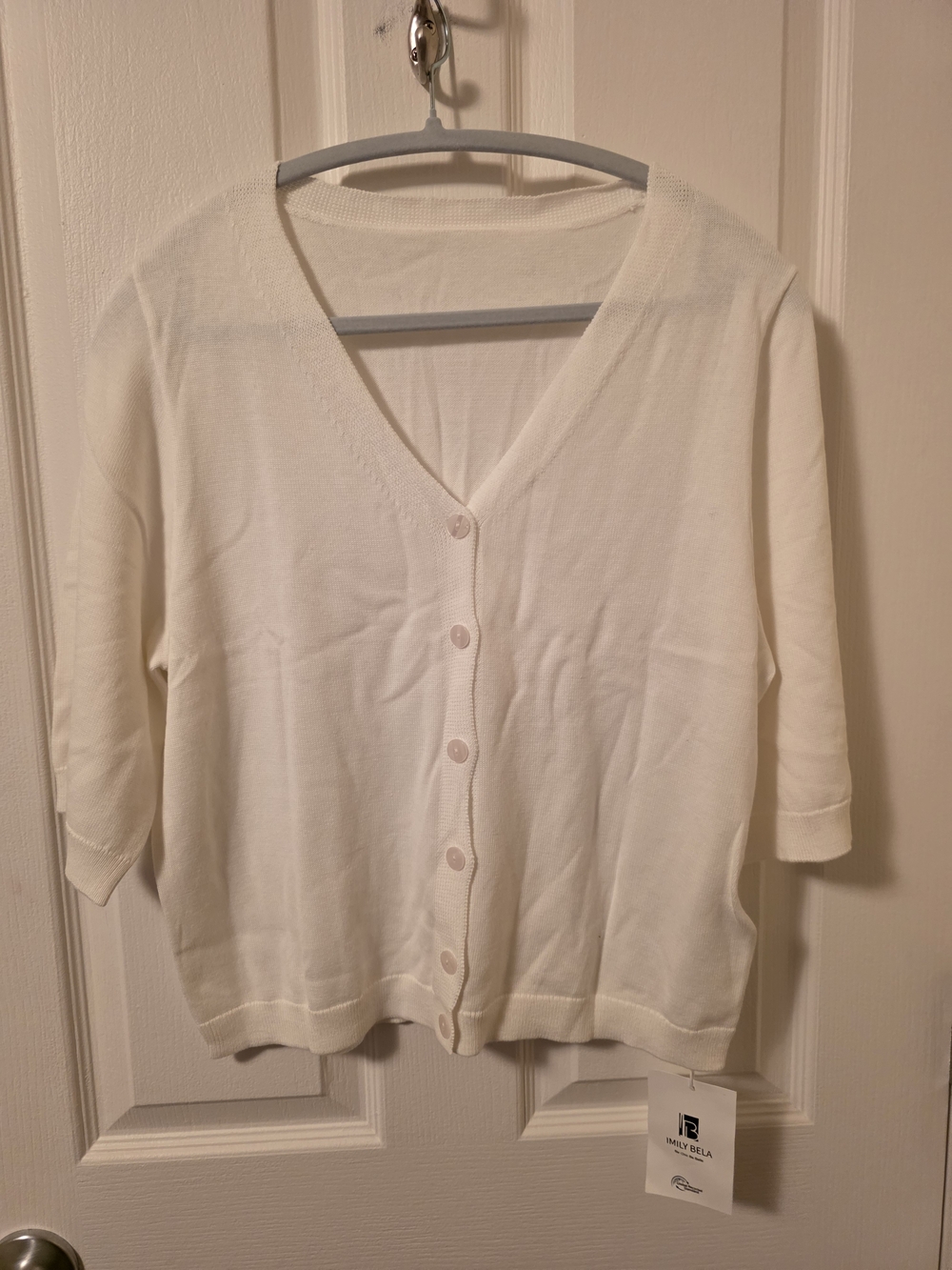 BUNDLE 2 ITEMS Cream V-Neck Button Front Women's Sweater And Brown Dress NWT